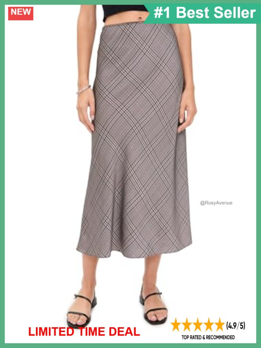 Plaid Shaped Hem Skirt Mid Rise Casual Semi-Formal Fall Holiday Weekend